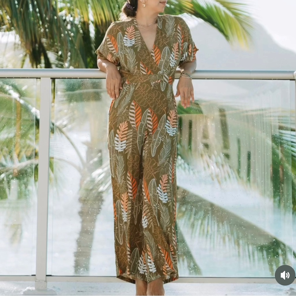 Jumper Lehua in Olive Palms Print